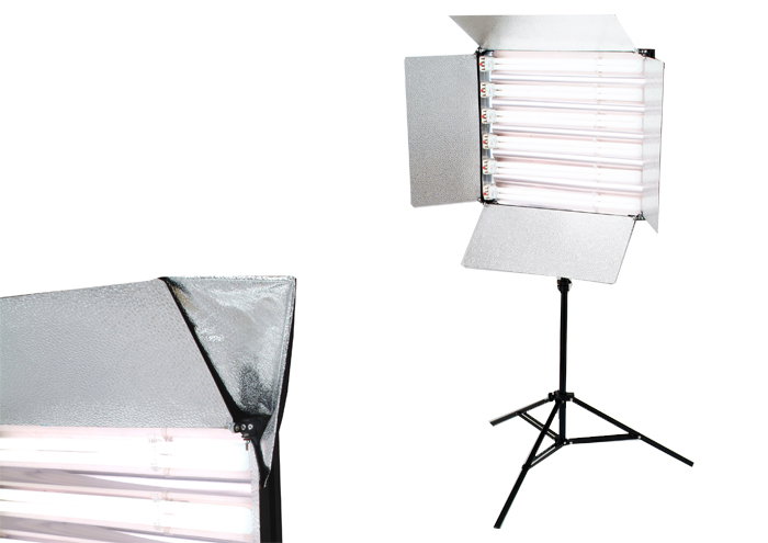 撮影機材 オスラム蛍光灯55W×6撮影照明シンプル調光+スタンド中