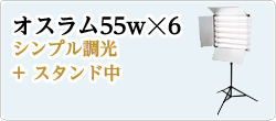 オスラム55w☓6シンプル調光+ スタンド中